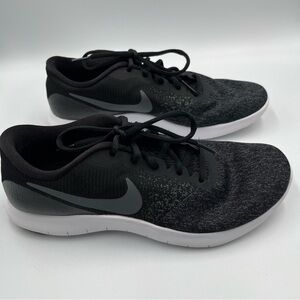 Men’s Nike Flex Contact Lace Up Athletic Running Sneakers Black Dark Grey 7.5